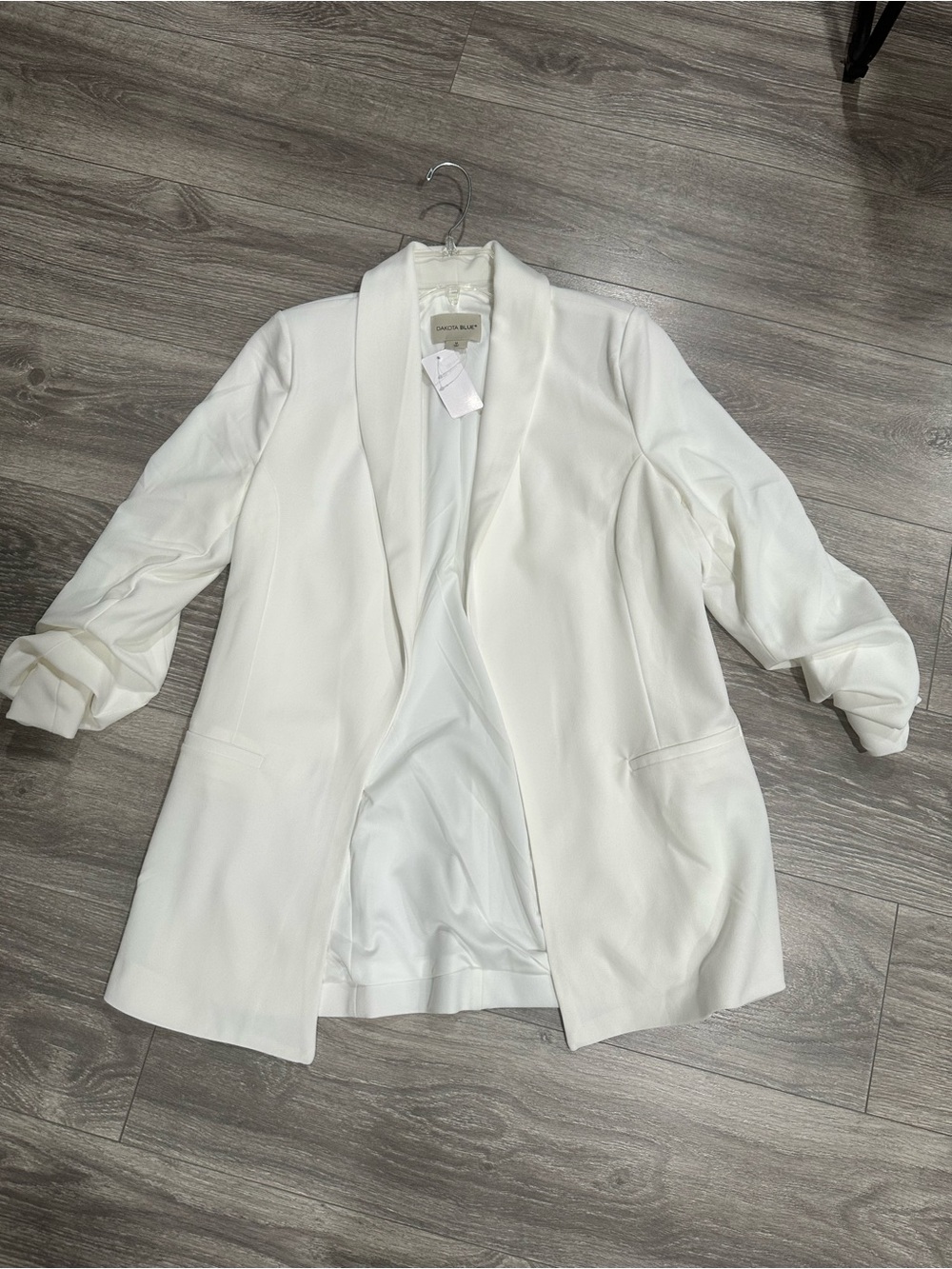 Dakota Blue Ivory Open-Front Blazer with Rolled Sleeves